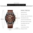 thumbnail image 6 of Men Watches Business Casual Wrist Watches (Multifunction/Waterproof/Luminous/Calendar) Genuine Leather Band Fashion Watch for Men, 6 of 7