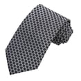 thumbnail image 6 of Jacob Alexander Men's Woven Zig Zag Pattern Regular Neck Tie - Black White, 6 of 7