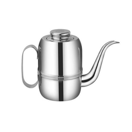 

Stainless Steel Oil Dispenser Long Narrow Spout Oil Pot Oiler Sauce Pourer Vinegar Container (14oz)