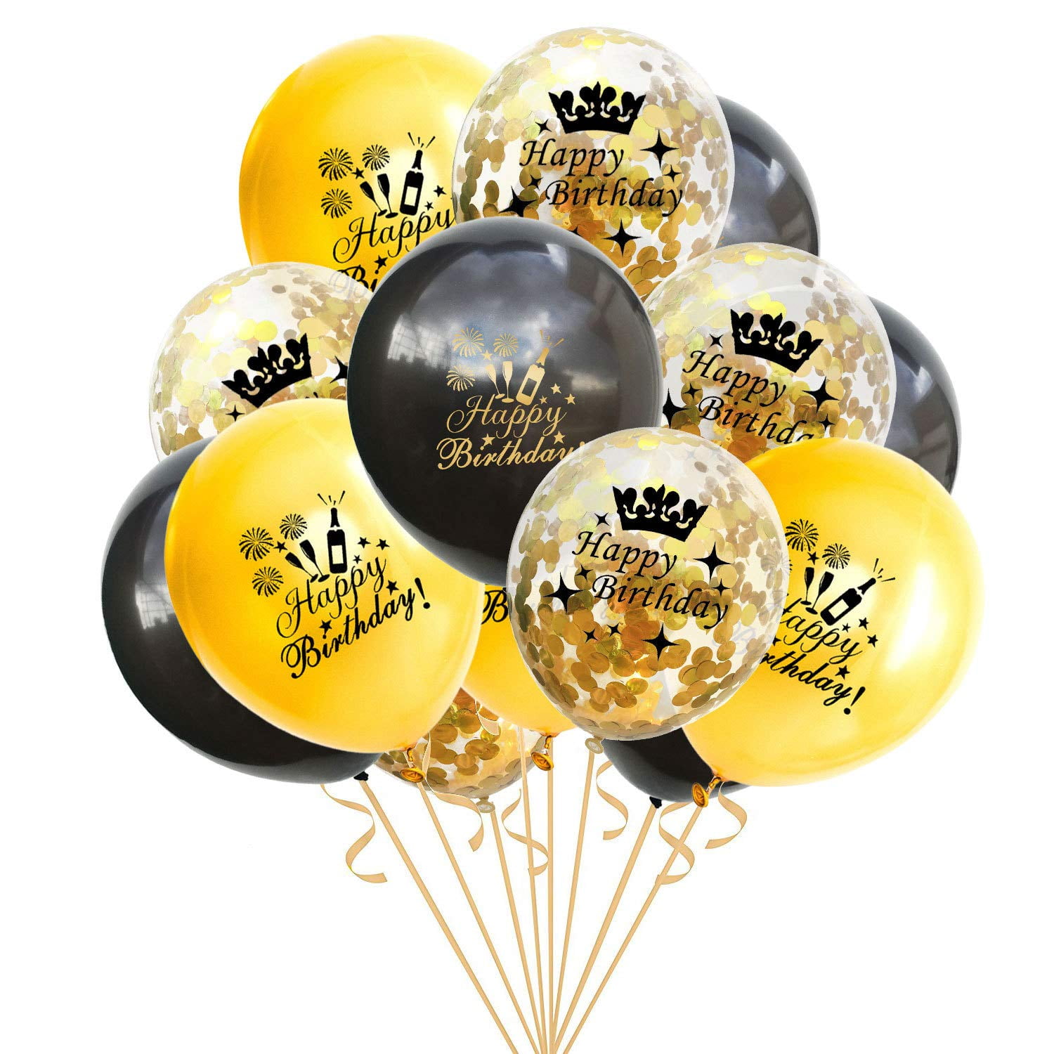  Jonhamwelbor 50th Birthday Balloons Gold and Black Party  Decorations 15 Pack 12 inch Latex and Confetti Balloon Printed with Happy  Birthday 50 for Women Men : Toys & Games