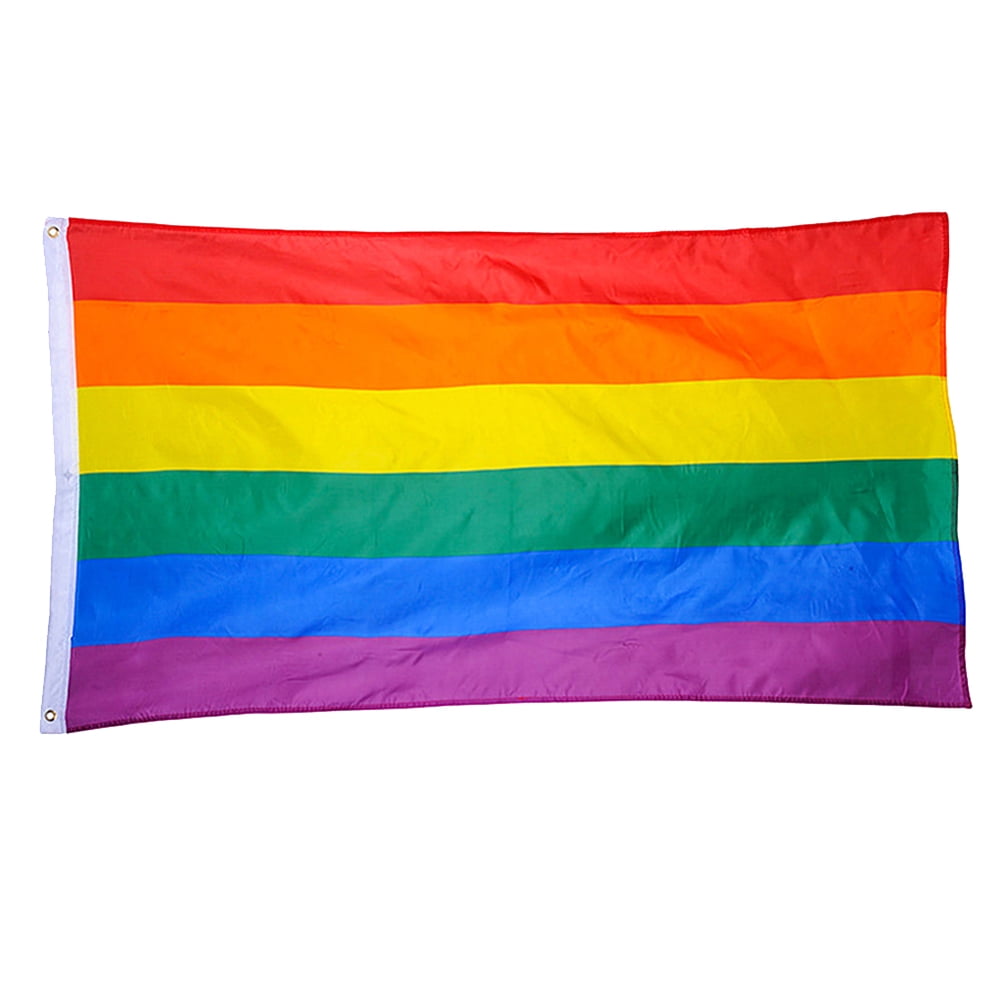 Rainbow Quality Large 5ft x 3ft Flag Gay Pride Lesbian Peace Flag Multi Coloured 