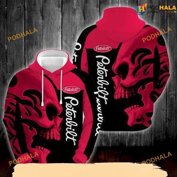 Peterbilt Motors Company Logo Skull Art 3D Funny Christmas Hoodie