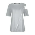 thumbnail image 4 of Womens Cold Shoulder Tops 2025 Summer Trendy Gradient/Solid Color Dressy Casual T-Shirts Crewneck Ladies Going Out Tunic Blouses, 4 of 6