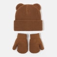 thumbnail image 6 of 0-6 Months Kids Winter Beanie Hat and Mitten Set, Cute Earflap Knit Cap for Boys Girls, 6 of 8