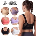 thumbnail image 2 of Sport Bra Yoga Sports Underwear Hollow Mesh Breathable Hole Large Size Wireless Sports Bra Vest for Women, 2 of 9