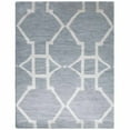 thumbnail image 2 of Hand Knotted Wool Geometric Modern Area Rugs - 9'X12', Rectangle Shape, Light Gray White Color, Classic Traditional Design, Low Pile Handmade Area Rugs For Living Room, Bed Room (N00942), 2 of 10