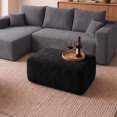 thumbnail image 5 of Yomsum Large Oversized Ottoman Bench, Corduroy Upholstered Footrest, Rectangular Floor Ottoman for Living Room, Extra Seating, Coffee Table Alternative, No Assembly, Black, 5 of 9