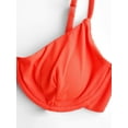 thumbnail image 6 of ZAFUL for Women Ribbed Underwire Tie Side Bikini Set Orange S, 6 of 7