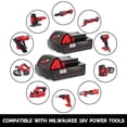 thumbnail image 4 of Batería Rebicacate de iones de litio para Milwaukee, paquete de 2 unidades, 18 V, 3000 mAh, 4 of 7