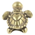 thumbnail image 1 of Figura de tortuga de latón vintage, mini estatua de tortuga de metal dorado, animal Feng Shui, buena suerte, riqueza, coleccionable para el hogar y la oficina., 1 of 5