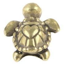 Lanytaeo Brass Turtle Figurine Vintage Mini Tortoise Statue Gold Metal Fengshui Animal Good Luck Wealth Collectibles for Home Office