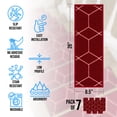 thumbnail image 2 of Slip-Resistant, Non-Adhesive, Durable, Stain-Resistant, Washable 8.5x26 in. Stair Treads to Enhance Safety, Protect Stairs, and Reduce Noise. Red and White Contemporary Geometric Design, Set of 7, 2 of 7