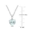 thumbnail image 3 of 1.50 Carat (Ctw) Aquamarine Heart Solitaire Pendant Necklace in Sterling Silver with Chain for Women, 3 of 6