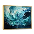 thumbnail image 2 of Designart "Grinding in Blue Fluid I" Abstract Marble Floater Framed Canvas Print, 2 of 5