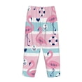 thumbnail image 3 of Lsque Pink Striped Flamingo Print Women's Pajama Pants, Lounge Pant - Comfortable Home Wear,Elastic Waistband, Stylish Design-X-Large, 3 of 9