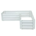 thumbnail image 3 of Sunnydaze 47.25" x 47.25" x 12" L-Shaped Ivory White Galvanized Steel Outdoor Raised Garden Bed, 3 of 11
