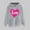 Gray, variant on Women's Valentine Heart Print Sweatshirt Hooded Pullover Tops Long Sleeved Comfortable Sweatshirt Red L