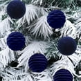 thumbnail image 3 of Fwttom Flocked Christmas Balls Set of 6 - Shatterproof Christmas Ball Ornaments with Hanging Loops for Xmas Tree Indoor Holiday Festive Decor, Blue 3", 3 of 7