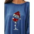 thumbnail image 3 of FASHIONWT Women Round Neck Three-Quarter Sleeve Top With Irregular Hem Graphic T-Shirt, 3 of 4