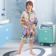 thumbnail image 5 of FORMRS Niños Bathrobe Unisex Hooded Robe Soft Plush Pajamas Sleepwear, Size 2-3T, Bright Flowers, 5 of 7