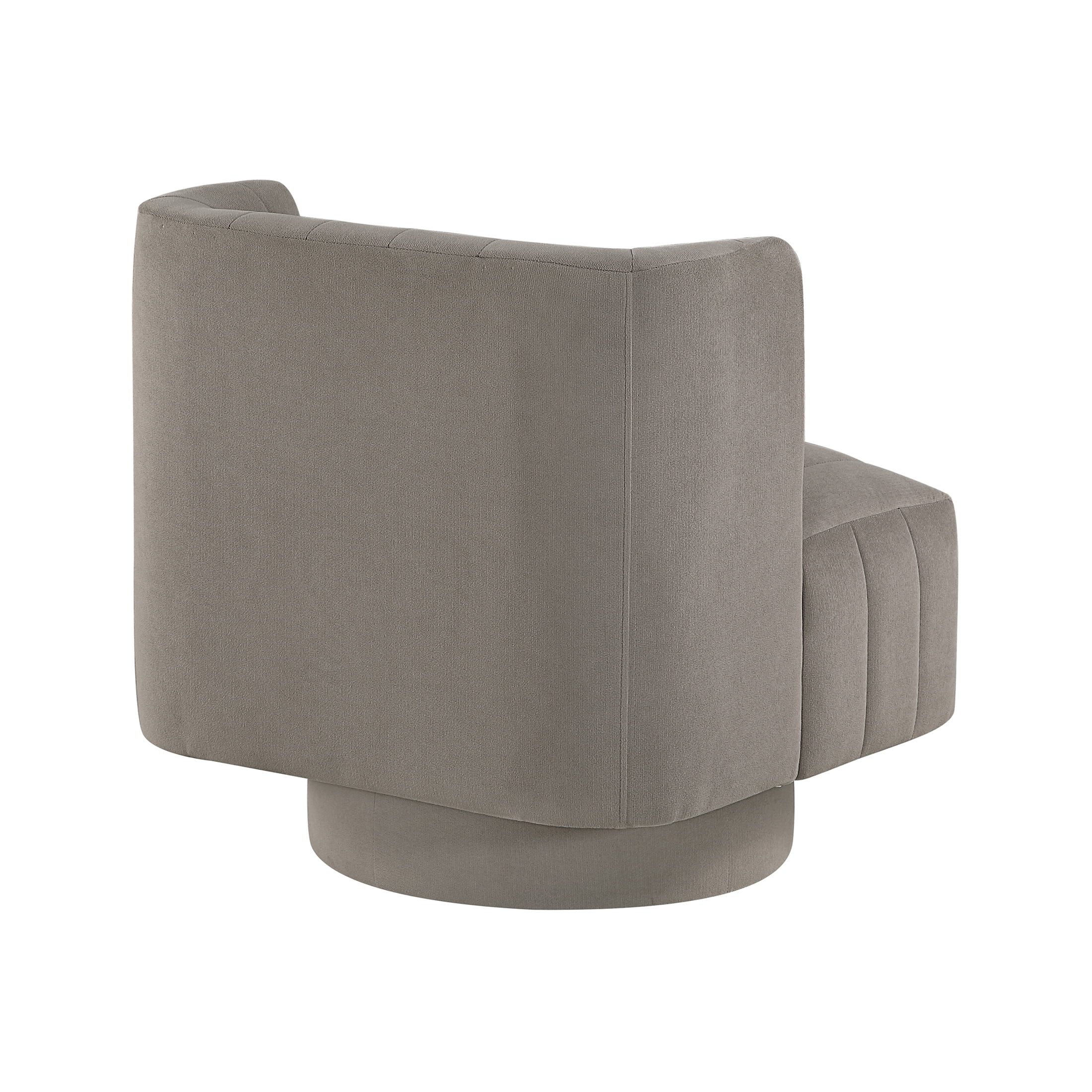 OakvillePark Glynworth Textured Fabric Chennel Tufted Swivel Chair, Taupe