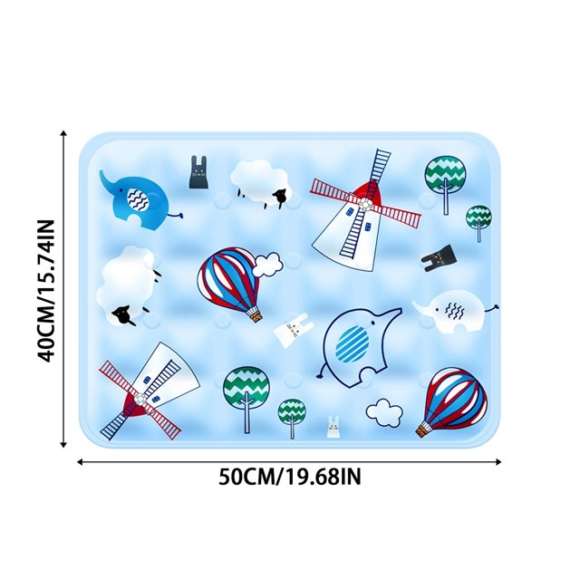 Pet Mat For Dogs And Cats PVC Ice Pad With Dreamy Windmill Design Indoor Comfort Summer