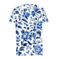 thumbnail image 5 of YOTAMI Plus Size T-Shirts for Women Summer Short Sleeve Graphic T-Shirts for Party Floral Print V-Neck Breathable Shirts Multicolor, Sizes S-3X, 5 of 5