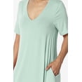 thumbnail image 5 of TheMogan Women's S~3X Soft Jersey Oversized V-Neck Short Sleeve Maxi Dress W Pocket, 5 of 6
