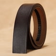 thumbnail image 4 of Men Automatic Buckle Belt Men Genuine Leather Belt Two-layer Cowhide Retro Style Buckleless Design Waistband, 4 of 8