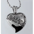 thumbnail image 2 of Let It Be Stainless Steel Solid and Heavy Wisdom Heart Pendant, 2 of 4