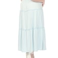 thumbnail image 5 of White Mark Women's Plus Size Square Neck Short Sleeve Tiered Maxi Dress, 5 of 6