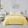 thumbnail image 3 of Home Essence Oversized Microlight Plush Bed Blanket, Full/Queen, Yellow, 3 of 7