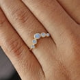 thumbnail image 2 of Round Opal Curves Ring, 925 Sterling Silver Stackable Band Ring, Minimalist Ring, Stackable Band, Gift For Her, Anniversary Ring., 2 of 5
