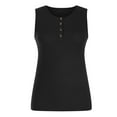 thumbnail image 4 of USSUMA Solid Vest T-Shirts for Women Trendy Sleeveless Cute Ribbon Button Tank Dressy Blouse Casual Tops Summer Round Neck Women's Tunics Plus Size Shirt 2022, 4 of 5