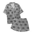thumbnail image 5 of IMENGL Womens Halloween Pajama Sets Soft Casual Short Sleeve Button Down Tops and Shorts Comfort Comfy Loungewear Pajamas Set for Women,S-XXXL, 5 of 7
