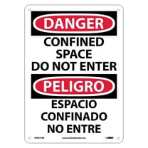 National Marker Confined Space Do Not Enter Bilingual 14X10 .040 Aluminum Danger Sign ESD672AB