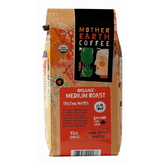 Mother Earth Organic Medium Roast 12oz Ground-Coffee for Goodness Sake-USDA Organic GROUND Coffee