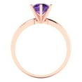 thumbnail image 4 of 1 ct Round Cut Natural Amethyst Solitaire 14K Rose Gold Womens Engagement Ring, 4 of 5