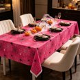 thumbnail image 5 of 2 Pack Web Print Plastic Halloween Tablecloth 43 x 71 Inch – Disposable Tablecloth Cover with Spiderweb Design, Ideal for Birthday, Themed Events & Halloween Party Decor (Hot Pink), 5 of 7
