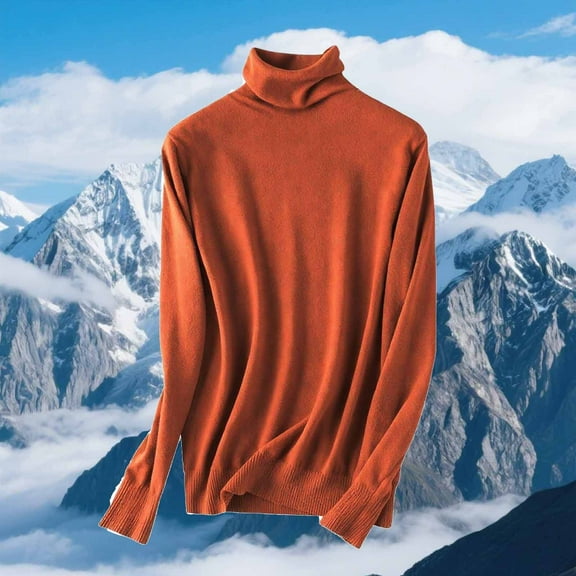 gbyLJF Womens Turtleneck Long Sleeve Shirts Solid Color Base Layer T-shirts Slim Fit Knitted Pullover Sweaters Casual Soft Tops Blouse