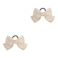 thumbnail image 2 of Bandeau Grand pour Cheveux, Pince à Ressort, Nœud Réglable, Multicolore, Sans Accroc, Porte-Queue, Épingles à Cheveux, Chouchous pour Filles, Beige, 2Ensemble, 2 of 6