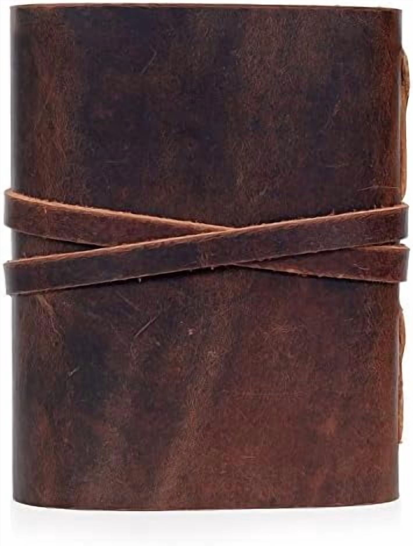 Leather Journal for Women Men, Deckle Edge Paper Leather Notebook of 180 GSM, Book of Shadows Journal Blank, Leather Bound Journal diary (Brown)