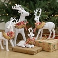 thumbnail image 7 of Uutvmp Christmas Elks Figurine, Christmas Deer Sculpture Animal Christmas White Deer for Centerpiece Bookshelf Bathroom Home Holiday, Turning Head Reindeer, 7 of 7