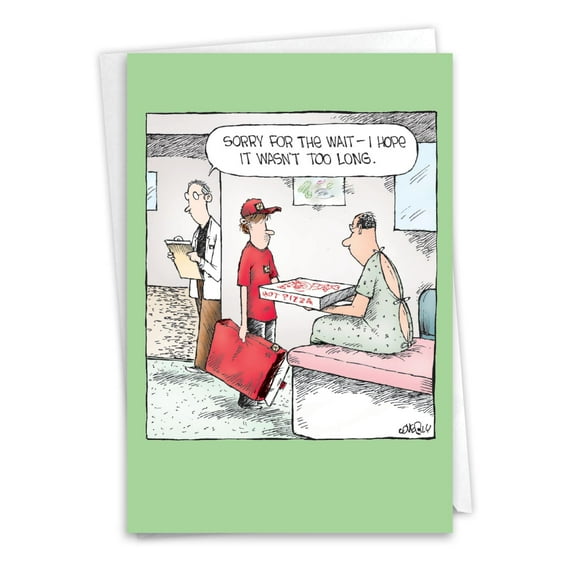NobleWorks Funny Get Well Greeting Card with 5 x 7 Inch Envelope (1 Card) Long Wait C10092GWG