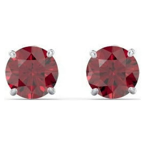 1 Carat Solitaire Stud Earrings in Sterling Silver
