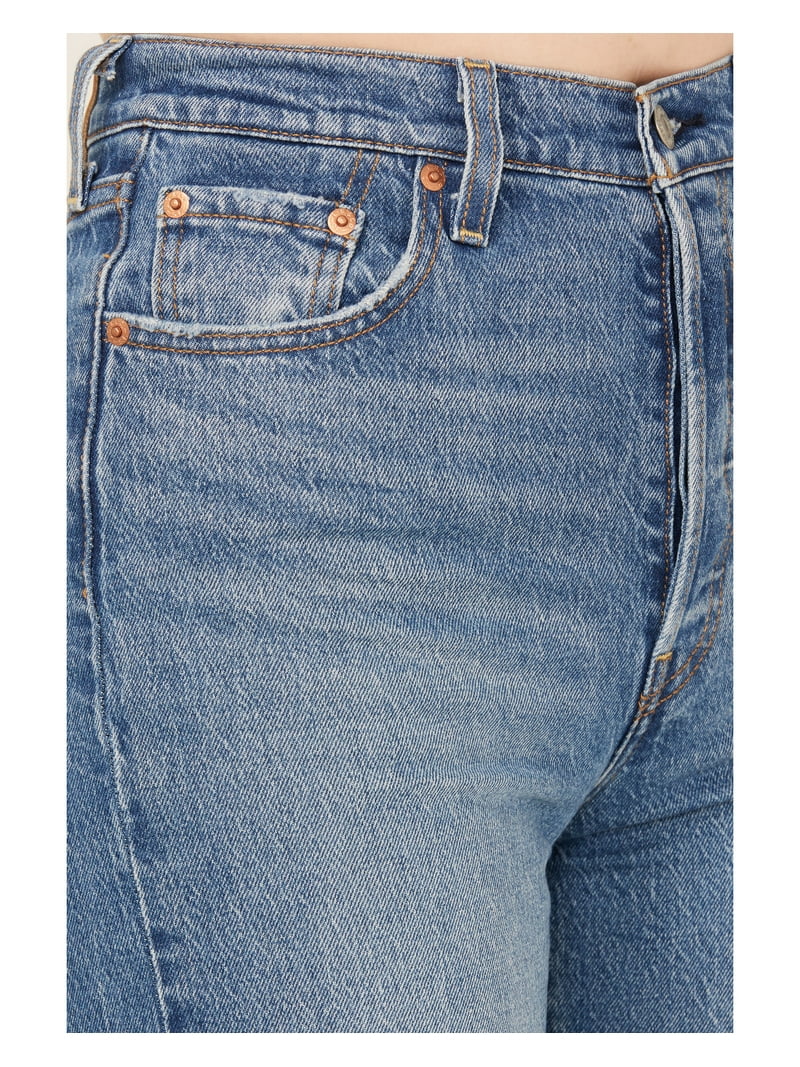 Levi's Women's Premium Dance Around Medium Wash High Rise Ribcage