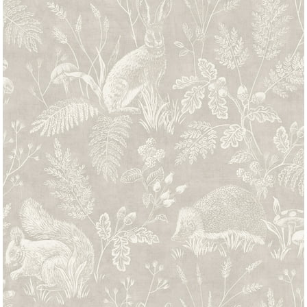 Advantage Woodland Light Grey Toile Wallpaper