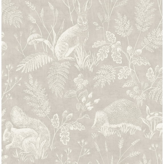 Advantage Woodland Light Grey Toile Wallpaper
