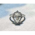 thumbnail image 2 of 4 Carat Moissanite Rings for Women D Color VVS1 925 Sterling Silver Pear Cut Moissanite Engagement Rings Lab Created Diamond Wedding Bands Simulated Diamond Rings, 2 of 6