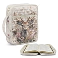 thumbnail image 2 of Xixirimido Bible Cover Case Large Quilted Bible Carrying Case with Handles, Bible Study Supplies & Accessories Christian Gifts for Church, Deer Vintage Peony Floral, 2 of 7